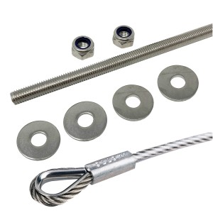 Fall Arrest Cable (Stainless Steel) - 400-800mm (No Sheath + SS Rod)