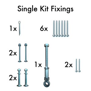 SERRA Front and Rear Brackets with Adjustable Hinge Strap (Incl fixings)