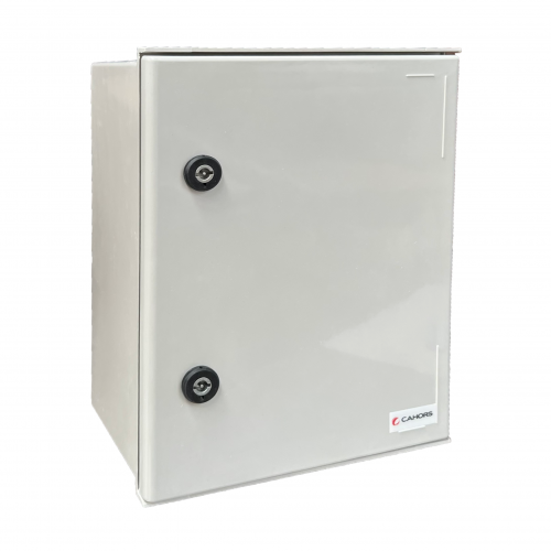 GRP enclosure, 400x300x200mm IP66 inc backplate & 1 key