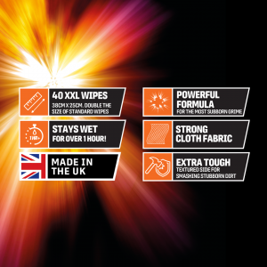 UltraGrime Pro Xtreme XXL Clothwipes 40Pk