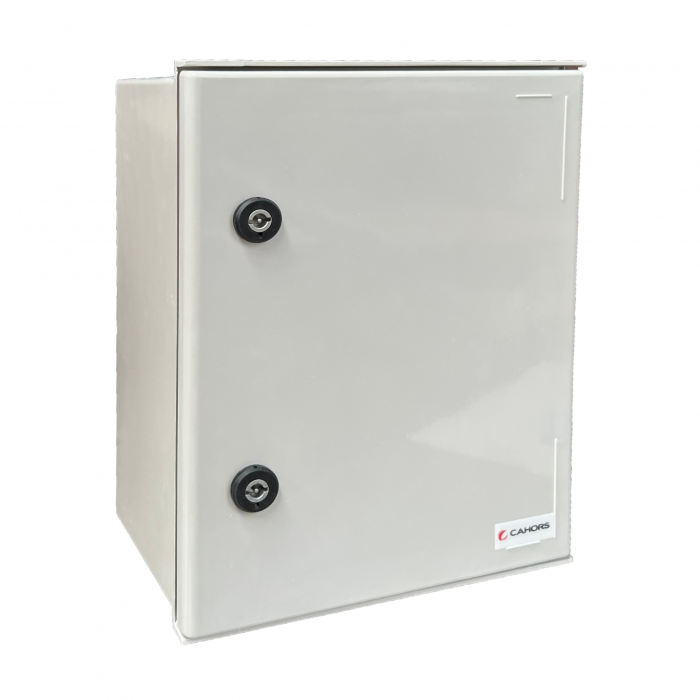 GRP enclosure, 300x250x140mm IP66 inc backplate & 2 keys